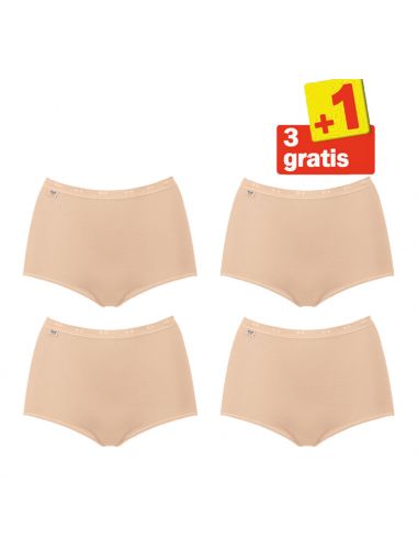 Sloggi Basic Maxi Slip 4 pack Huid 3+1 Gratis