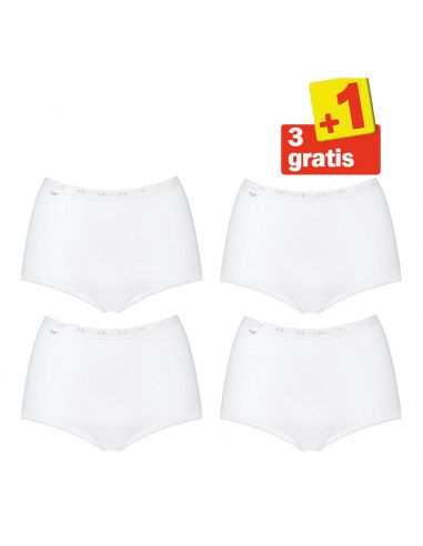 Sloggi Basic Maxi Slip 4 pack wit 3+1 gratis