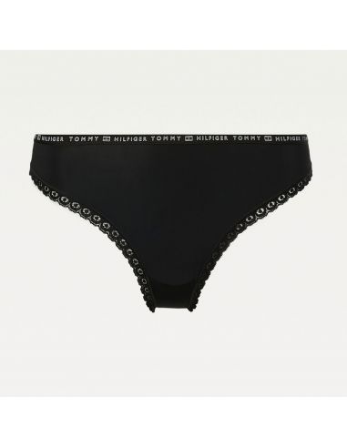 Tommy Hilfiger Women 3Pack Strings Lace Microfiber Black