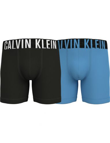 Calvin Klein Ondergoed Men BOXER BRIEF 2PK 1SR BLACK/ SIGNATURE BLUE