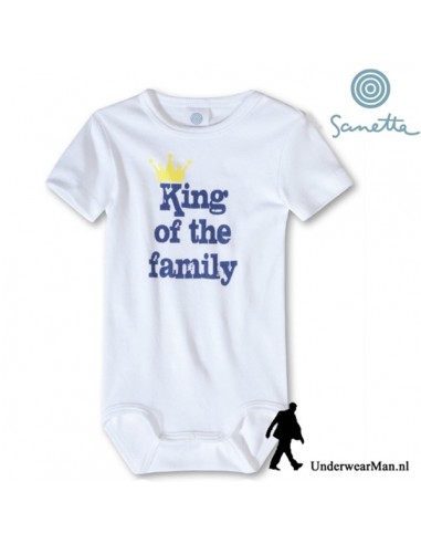 Sanetta King of the Family Baby Romper korte mouw