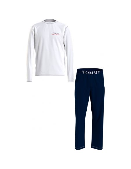 Tommy Hilfiger Ondergoed Men LS PANT JERSEY SET 0WX White/ Desert Sky