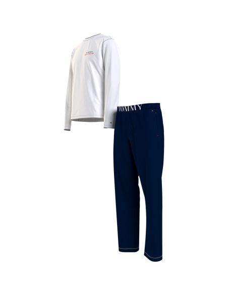 Tommy Hilfiger Ondergoed Men LS PANT JERSEY SET 0WX White/ Desert Sky