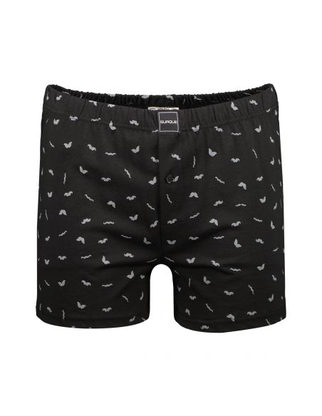 Suaque Klassieke Boxershort Moustache Zwart