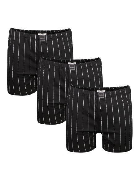  Suaque Klassieke boxer 3 pak Zwart Pin Stripes