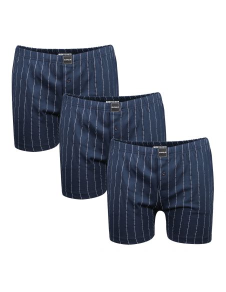 Suaque Klassieke boxer 3 pak Navy Pin Stripes