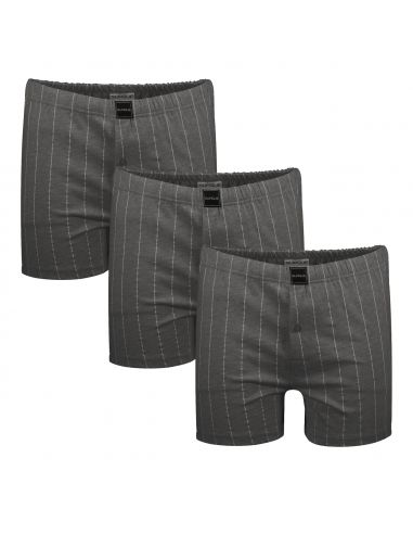 Suaque Klassieke boxer 3Pack Antraciet Pin Stripes