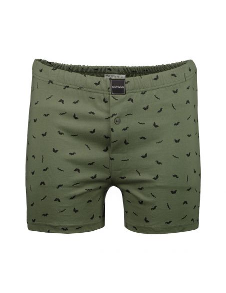 Suaque Klassieke Boxershort Moustache Khaki Groen