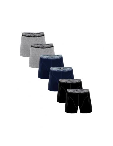 MuchachoMalo Black Blue Grey Solid 6Pack Heren Boxershorts
