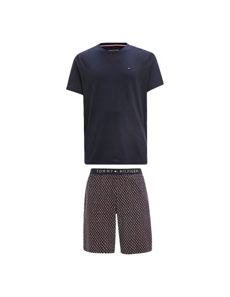 Tommy Hilfiger Ondergoed Men CN SS SHORT JERSEY SET PRINT 0K0 Desert Sky / Abstract Flag