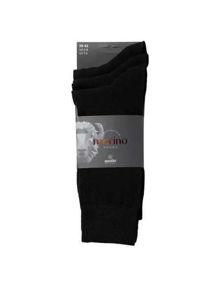Apollo Men Merino Wollen Sokken 3Pack Zwart