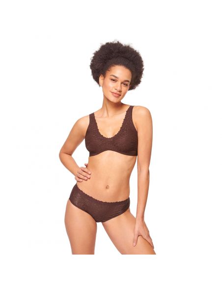 Sloggi Zero Feel Lace 2.0 Bralette Ebony Brown