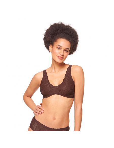 Sloggi Zero Feel Lace 2.0 Bralette Ebony Brown