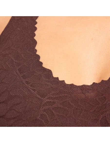 Sloggi Zero Feel Lace 2.0 Bralette Ebony Brown