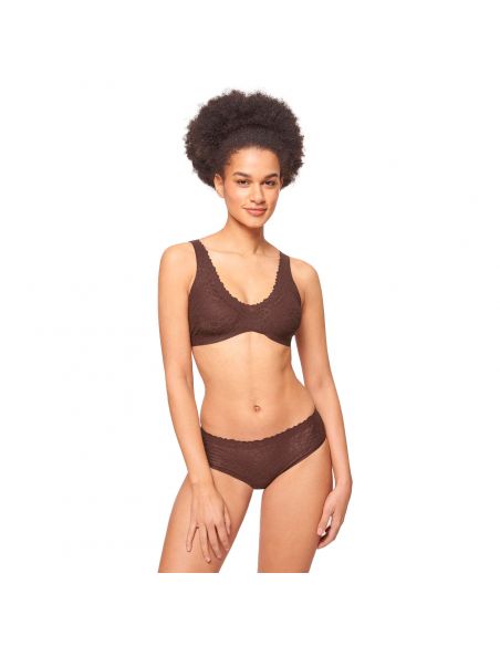 Sloggi Zero Feel Lace 2.0 Bralette Ebony Brown