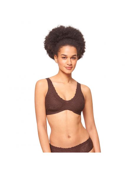 Sloggi Zero Feel Lace 2.0 Bralette Ebony Brown