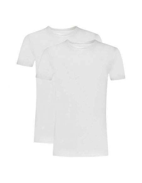 Ten Cate Heren Basics T-shirt High Neck Cotton Strecht 2Pack Wit