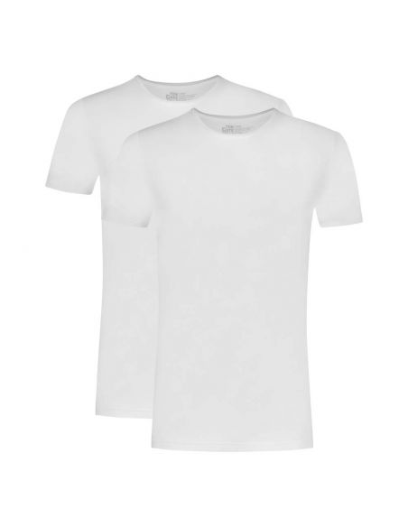 Ten Cate Heren Basics T-shirt Cotton Stretch 2Pack Wit