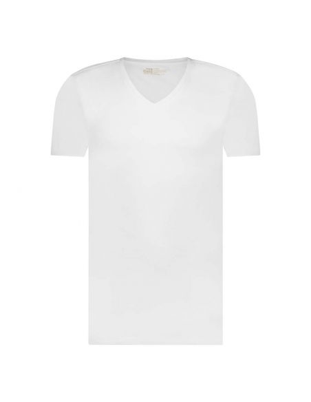 Ten Cate Heren Basics V-neck Shirt Cotton Stretch 2Pack Wit