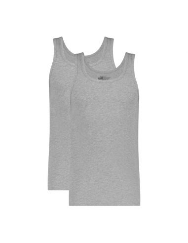 Ten Cate Heren Basics Singlet Cotton Stretch 2Pack Light Grey Melee