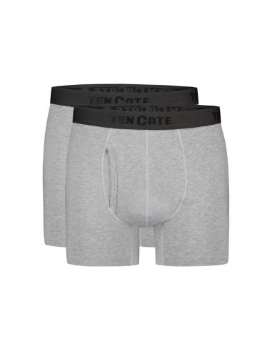 Ten Cate Heren Basics Classic Shorts Cotton Stretch 2Pack Light Grey Melee