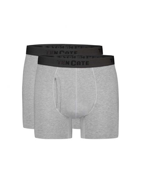 Ten Cate Heren Basics Classic Shorts Cotton Stretch 2Pack Light Grey Melee