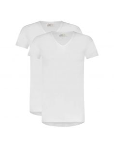 Ten Cate Heren Basics V-neck Cotton 2Pack Wit