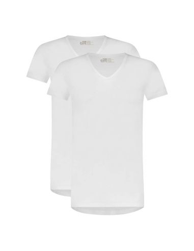 Ten Cate Heren Basics V-neck Cotton 2Pack Wit