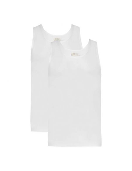 Ten Cate Heren Basics Singlet Cotton 2Pack Wit