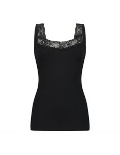 Ten Cate Dames Basics Singlet Lace Hemd Zwart