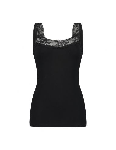 Ten Cate Dames Basics Singlet Lace Hemd Zwart