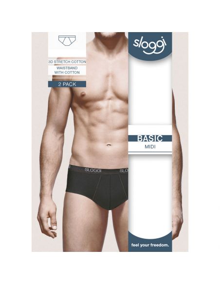 Sloggi Men Basic Midi Zwart 2p