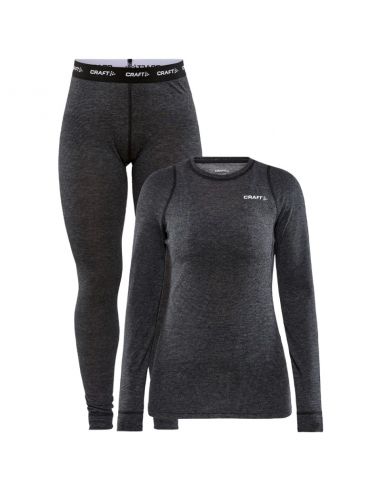 Craft Dames Thermo BASELAYER Set  BLACK MELANGE 1909710-998000