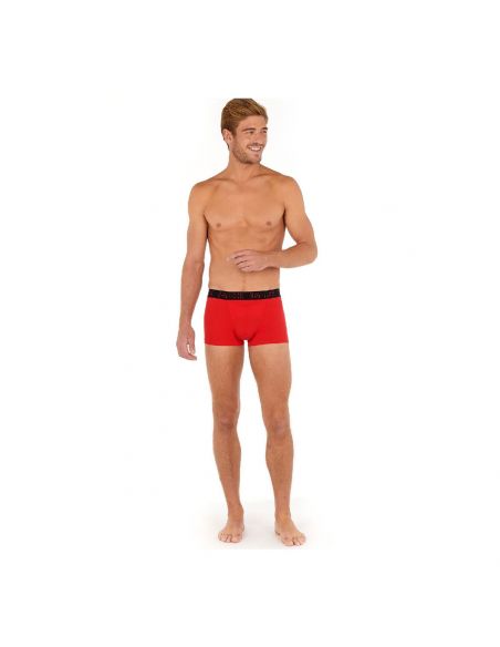 HOM H01 Boxer Briefs 2Pack Boxerlines 2 Zwart Rood D045