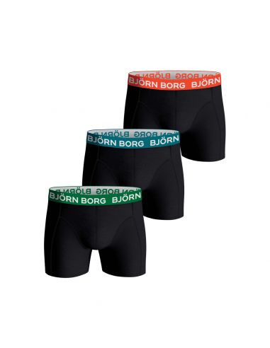 Bjorn Borg Heren Boxershort 3Pack Cotton Stretch Black Coloured Bands MP007