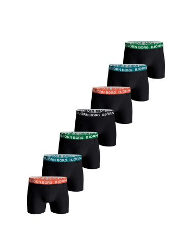 Bjorn Borg Boxershorts Jongens CORE 7Pack Black Coloured Band MP001