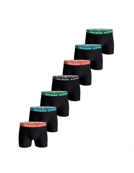 Bjorn Borg Boxershorts Jongens CORE 7Pack Black Coloured Band MP001
