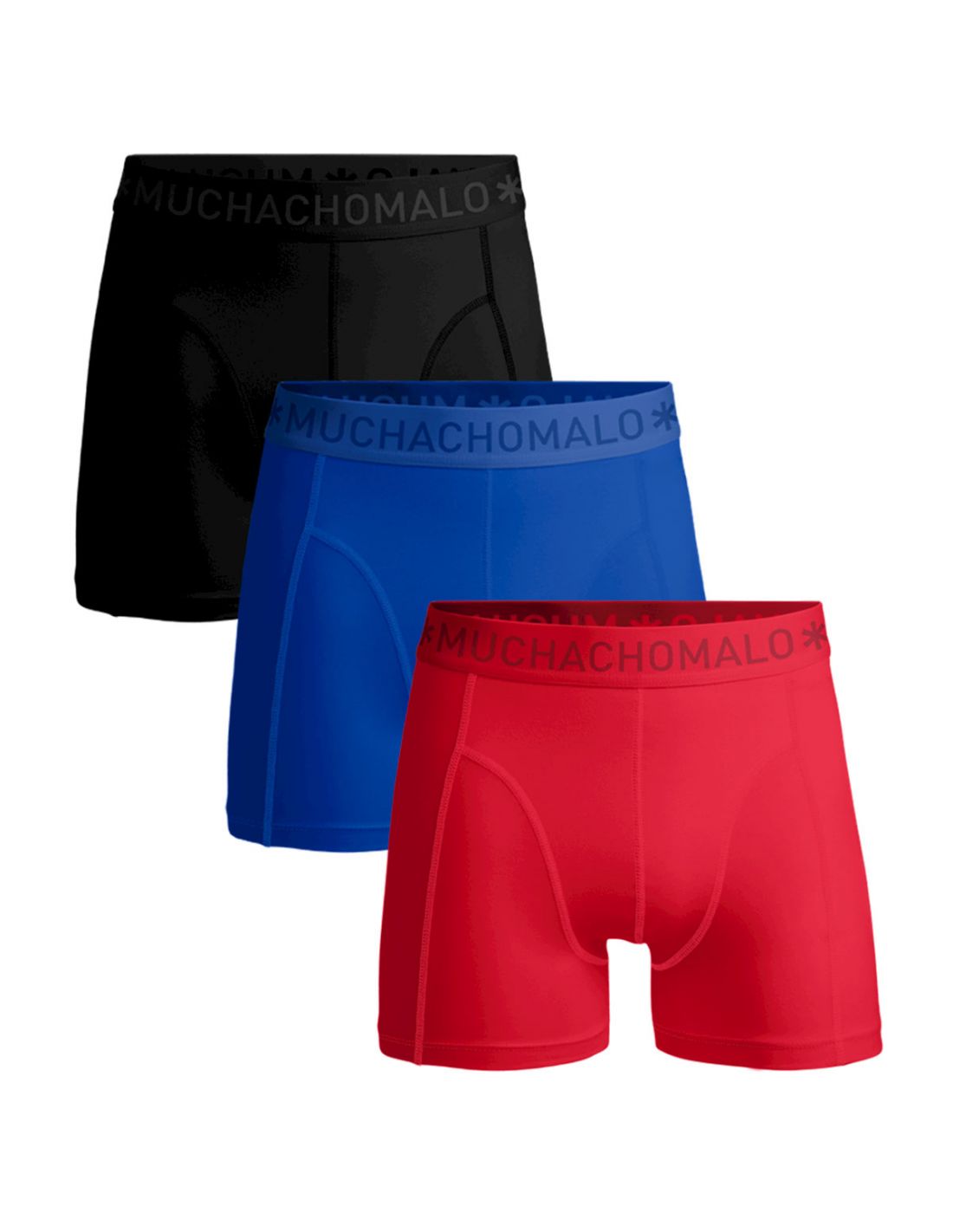 rand Nationale volkstelling Concessie MuchachoMalo Heren Boxershorts Microfiber 3Pack Zwart Blauw Rood 33