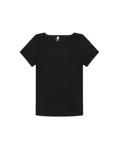 Claesens Dames T-Shirt Boat Neck Loose Fit Zwart