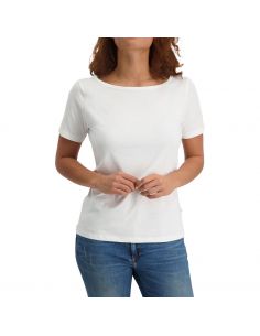 Claesens Dames T-Shirt Boat Neck Loose Fit Wit 2