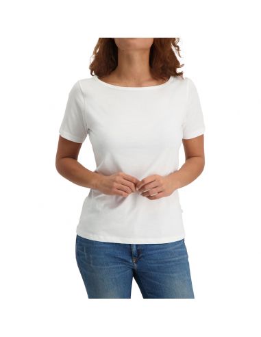 Claesens Dames T-Shirt Boat Neck Loose Fit Wit