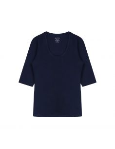 Claesens Dames T-Shirt Navy 3/4 Mouw