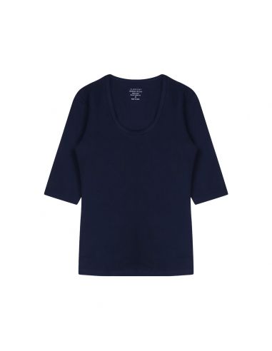 Claesens Dames T-Shirt Navy 3/4 Mouw