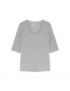 Claesens Dames T-Shirt Grijs Melee 3/4 Mouw