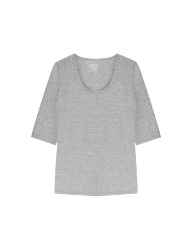 Claesens Dames T-Shirt Grijs Melee 3/4 Mouw