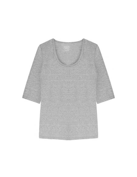 Claesens Dames T-Shirt Grijs Melee 3/4 Mouw