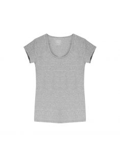 Claesens Dames T-Shirt Grijs Melee Ronde-Hals