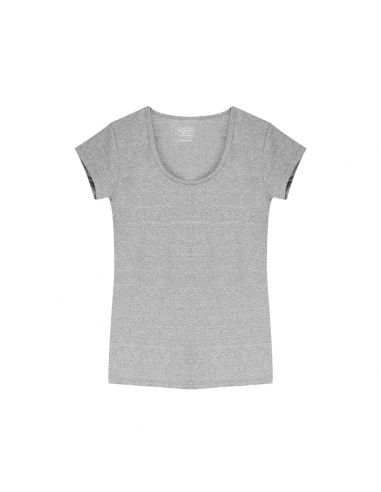 Claesens Dames T-Shirt Grijs Melee Ronde-Hals