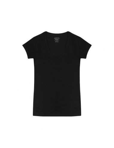 Claesens Dames T-Shirt Zwart V-Hals