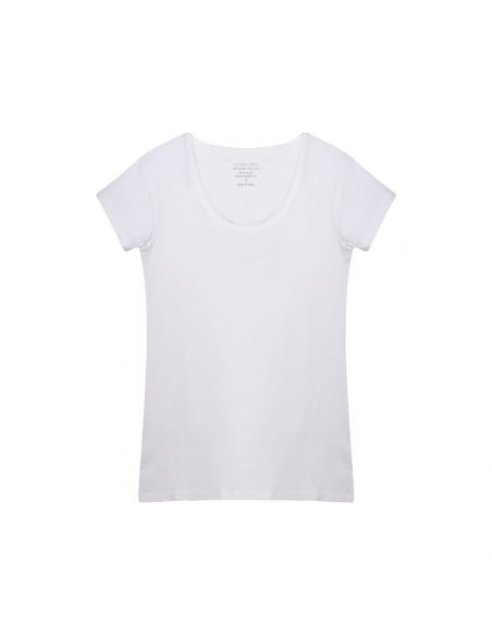 Claesens Dames T-Shirt Wit Ronde-Hals